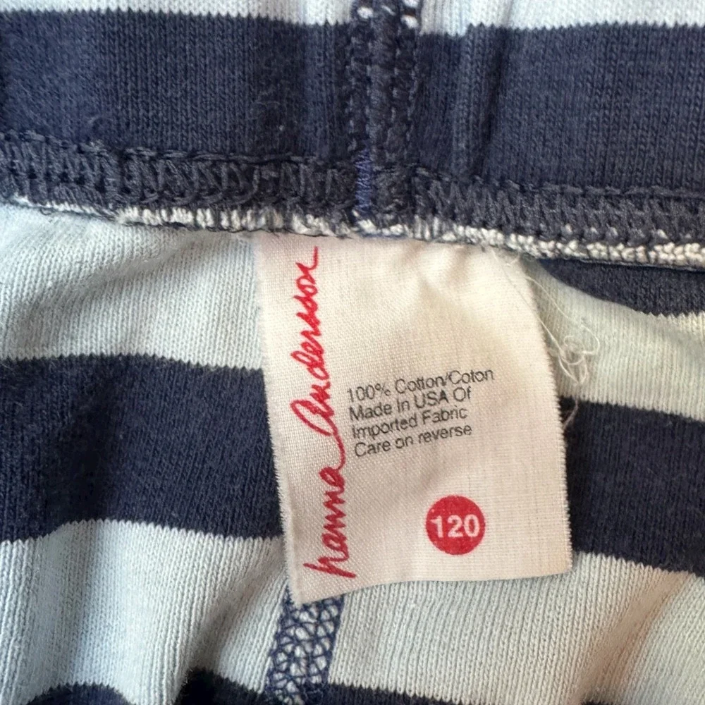 Hanna Andersson Striped Cotton Pajamas Set Long Sleeve Pants‎ Kids Size 120